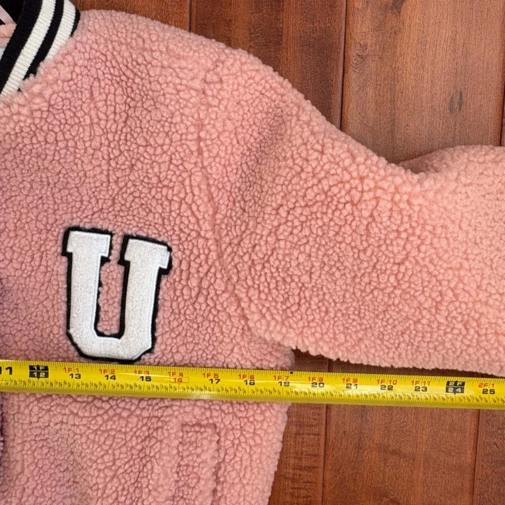 Urban Republic Sherpa Varsity Jacket‎ Girls L 14/16 Pink 5024